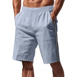 Best OUKU Men's Athletic Shorts Shorts Running Shorts Casual Shorts Pocket Drawstring Side Stripe Plain Breathable Quick Dry Knee Length Sports Outdoor Daily Gym Fashion Streetwear Black White