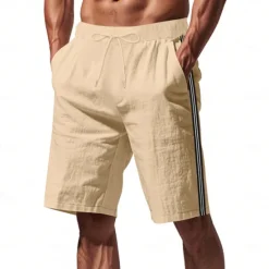 Best OUKU Men's Athletic Shorts Shorts Running Shorts Casual Shorts Pocket Drawstring Side Stripe Plain Breathable Quick Dry Knee Length Sports Outdoor Daily Gym Fashion Streetwear Black White