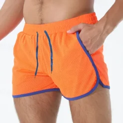 Best OUKU Men's Athletic Shorts Shorts Running Shorts Gym Shorts Mesh Shorts Pocket Drawstring Elastic Waist Patchwork Comfort Short Sports Outdoor Daily Going out Fashion Casual Black White Micro-elastic