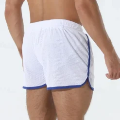 Best OUKU Men's Athletic Shorts Shorts Running Shorts Gym Shorts Mesh Shorts Pocket Drawstring Elastic Waist Patchwork Comfort Short Sports Outdoor Daily Going out Fashion Casual Black White Micro-elastic