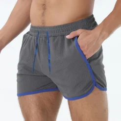 Best OUKU Men's Athletic Shorts Shorts Running Shorts Gym Shorts Mesh Shorts Pocket Drawstring Elastic Waist Patchwork Comfort Short Sports Outdoor Daily Going out Fashion Casual Black White Micro-elastic
