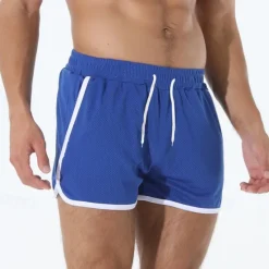 Best OUKU Men's Athletic Shorts Shorts Running Shorts Gym Shorts Mesh Shorts Pocket Drawstring Elastic Waist Patchwork Comfort Short Sports Outdoor Daily Going out Fashion Casual Black White Micro-elastic