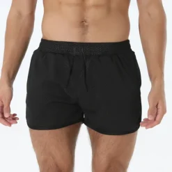 Best OUKU Men's Athletic Shorts Shorts Running Shorts Gym Shorts Mesh Shorts Pocket Drawstring Elastic Waist Patchwork Comfort Short Sports Outdoor Daily Going out Fashion Casual Black White Micro-elastic