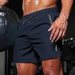 Online OUKU Men's Athletic Shorts Shorts Running Shorts Gym Shorts Sport Daily Quick Dry High Stretch Comfortable Pocket Drawstring Elastic Waist Letter Short Gymnatics Casual Activewear Black Navy Blue
