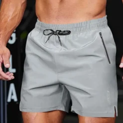 Online OUKU Men's Athletic Shorts Shorts Running Shorts Gym Shorts Sport Daily Quick Dry High Stretch Comfortable Pocket Drawstring Elastic Waist Letter Short Gymnatics Casual Activewear Black Navy Blue
