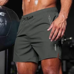 Online OUKU Men's Athletic Shorts Shorts Running Shorts Gym Shorts Sport Daily Quick Dry High Stretch Comfortable Pocket Drawstring Elastic Waist Letter Short Gymnatics Casual Activewear Black Navy Blue