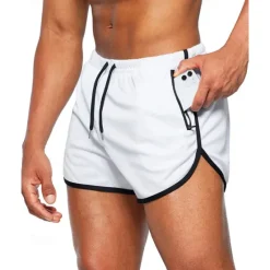 Online OUKU Men's Athletic Shorts Shorts Running Shorts Gym Shorts Sport Daily Quick Dry High Stretch Comfortable Pocket Drawstring Elastic Waist Plain Short Gymnatics Casual Activewear Wine Red Black