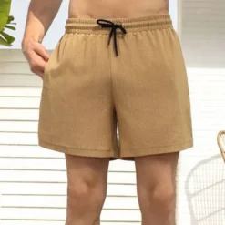 Outlet OUKU Men's Athletic Shorts Shorts Running Shorts Casual Shorts Drawstring Elastic Waist With Compression Liner Plain Comfort Short Sports Outdoor Daily Going out Fashion Casual Black White Micro-elastic