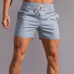 Hot OUKU Men's Athletic Shorts Shorts Summer Shorts Work Shorts Pocket Drawstring Elastic Waist Plain Comfort Breathable Short Outdoor Sports Classic Casual White Pink