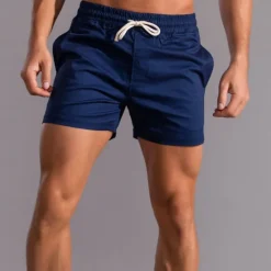 Hot OUKU Men's Athletic Shorts Shorts Summer Shorts Work Shorts Pocket Drawstring Elastic Waist Plain Comfort Breathable Short Outdoor Sports Classic Casual White Pink