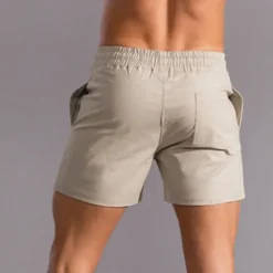 Hot OUKU Men's Athletic Shorts Shorts Summer Shorts Work Shorts Pocket Drawstring Elastic Waist Plain Comfort Breathable Short Outdoor Sports Classic Casual White Pink