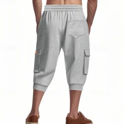 Outlet OUKU Men's Athletic Shorts Sweat Shorts Shorts Summer Shorts Pocket Drawstring Elastic Waist Plain Comfort Breathable Calf-Length Outdoor Sports Classic Casual Black Light Grey Stretchy