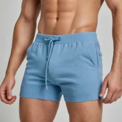Online OUKU Men's Athletic Shorts Sweat Shorts Shorts Summer Shorts Pocket Drawstring Elastic Waist Plain Comfort Breathable Short Outdoor Sports Classic Casual Micro-elastic Blue