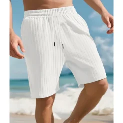 Online OUKU Men's Athletic Shorts Sweat Shorts Shorts Summer Shorts Pocket Drawstring Elastic Waist Plain Comfort Breathable Short Outdoor Sports Classic Casual Black White