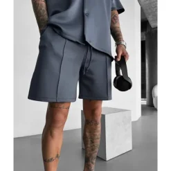 Hot OUKU Men's Athletic Shorts Sweat Shorts Shorts Summer Shorts Pocket Drawstring Elastic Waist Plain Comfort Breathable Short Outdoor Sports Classic Casual Black White
