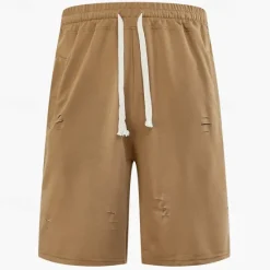 Hot OUKU Men's Athletic Shorts Sweat Shorts Shorts Summer Shorts Pocket Drawstring Elastic Waist Plain Comfort Breathable Short Outdoor Sports Classic Casual Black Army Green