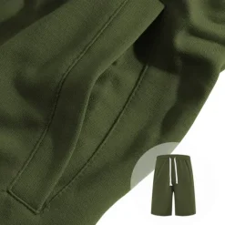Hot OUKU Men's Athletic Shorts Sweat Shorts Shorts Summer Shorts Pocket Drawstring Elastic Waist Plain Comfort Breathable Short Outdoor Sports Classic Casual Black Army Green