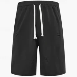 Hot OUKU Men's Athletic Shorts Sweat Shorts Shorts Summer Shorts Pocket Drawstring Elastic Waist Plain Comfort Breathable Short Outdoor Sports Classic Casual Black Army Green