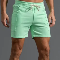 Outlet OUKU Men's Athletic Shorts Sweat Shorts Shorts Summer Shorts Pocket Drawstring Elastic Waist Plain Comfort Breathable Short Outdoor Sports Classic Casual Black White