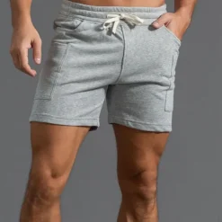 Outlet OUKU Men's Athletic Shorts Sweat Shorts Shorts Summer Shorts Pocket Drawstring Elastic Waist Plain Comfort Breathable Short Outdoor Sports Classic Casual Black White