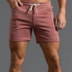 Outlet OUKU Men's Athletic Shorts Sweat Shorts Shorts Summer Shorts Pocket Drawstring Elastic Waist Plain Comfort Breathable Short Outdoor Sports Classic Casual Black White