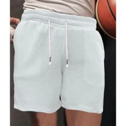 Sale OUKU Men's Athletic Shorts Sweat Shorts Shorts Summer Shorts Pocket Drawstring Elastic Waist Plain Comfort Breathable Short Outdoor Sports Classic Casual Black White