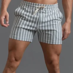 Sale OUKU Men's Athletic Shorts Sweat Shorts Shorts Summer Shorts Pocket Drawstring Elastic Waist Stripes Comfort Breathable Short Outdoor Sports Classic Casual Black Light Grey