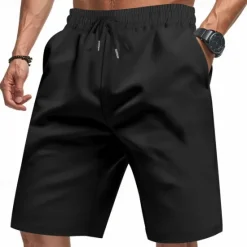 New OUKU Men's Athletic Shorts Sweat Shorts Shorts Summer Shorts Pocket Drawstring Elastic Waist Plain Comfort Breathable Short Outdoor Sports Classic Casual Black Red