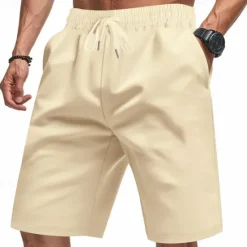 New OUKU Men's Athletic Shorts Sweat Shorts Shorts Summer Shorts Pocket Drawstring Elastic Waist Plain Comfort Breathable Short Outdoor Sports Classic Casual Black Red