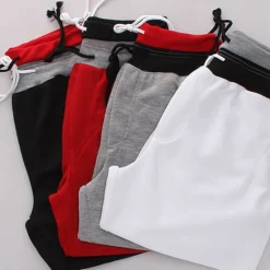 OUKU Men's Athletic Shorts Sweatpants Capri Pants Drawstring Color Block Comfort Breathable Casual Daily Streetwear Sports Fashion Black White Micro-elastic
