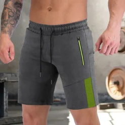 Hot OUKU Men's Athletic Shorts Sweat Shorts Running Shorts Gym Shorts Zipper Pocket Reflective Strip Color Block Comfort Breathable Fitness Gym Sports Athleisure Black Blue