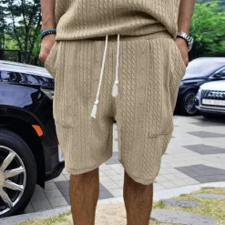 Sale OUKU Men's Athletic Shorts Sweat Shorts Shorts Summer Shorts Pocket Drawstring Elastic Waist Plain Comfort Breathable Knee Length Outdoor Sports Classic Casual Black White