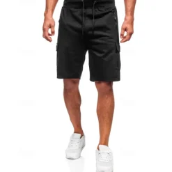 Outlet OUKU Men's Athletic Shorts Sweat Shorts Shorts Summer Shorts Pocket Drawstring Elastic Waist Plain Comfort Breathable Short Outdoor Sports Classic Casual Black Light Grey Micro-elastic