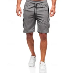 Outlet OUKU Men's Athletic Shorts Sweat Shorts Shorts Summer Shorts Pocket Drawstring Elastic Waist Plain Comfort Breathable Short Outdoor Sports Classic Casual Black Light Grey Micro-elastic