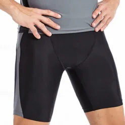 OUKU Men's Athletic Swimwear Swim Shorts Board Shorts Bottoms Swimming Surfing Racing Solid Colored Swimwear Quick Dry Lightweight Terylene Beach Wear Black