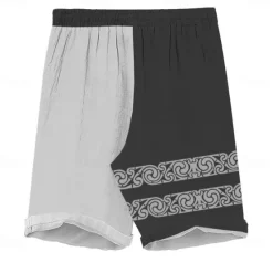 Online OUKU Men's Aztec Ethnic Shorts Beach Shorts Casual Shorts Mid Waist Vacation Streetwear Hawaiian Outdoor Casual Holiday Drawstring Side Pockets Designer Clothing Apparel