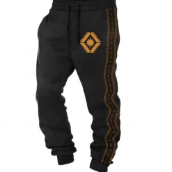 Online OUKU Men's Aztec Geometric Pattern Ethnic Sweatpants Joggers Trousers Mid Waist Drawstring Elastic Waist Active Vintage Casual Outdoor Street Pocket Spring Fall 3D Print Black Red Blue
