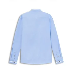 Clearance OUKU Men's Band Collar Shirt Dress Shirt Oxford Shirt Solid / Plain Color Wedding White Blue Gray Light Blue Long Sleeve Standing Collar Spring & Fall Clothing Apparel