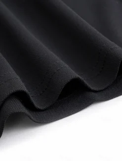 Online OUKU Men's Banded Collar Shirt Short Sleeve V Neck Notched Summer Spring Plain Fashion Basic Modern Buttons Fake two piece Street Casual Daily Black White Navy Blue Top Tee for Men