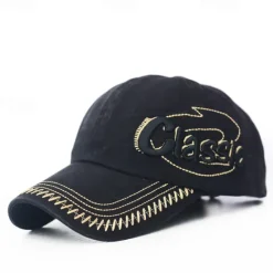 Outlet OUKU Men's Baseball Cap Black Blue Cotton Embroidery Washed Travel Beach Outdoor Vacation Plain Adjustable Fashion