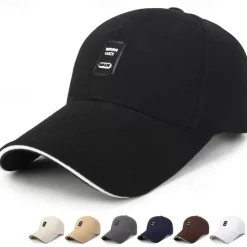 Clearance OUKU Men's Baseball Cap Black White Cotton Travel Beach Outdoor Vacation Plain Adjustable Fashion