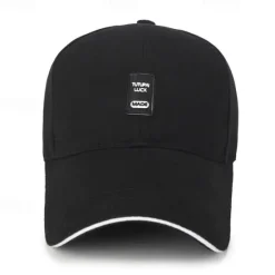 Clearance OUKU Men's Baseball Cap Black White Cotton Travel Beach Outdoor Vacation Plain Adjustable Fashion