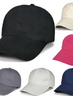OUKU Men's Baseball Cap Black White Cotton Streetwear Stylish Casual Daily Outdoor clothing Holiday Plain Sunscreen