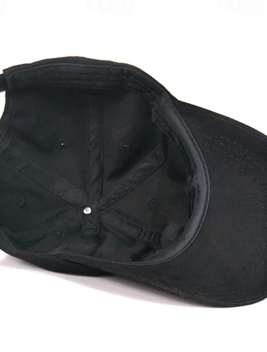 OUKU Men's Baseball Cap Black White Cotton Streetwear Stylish Casual Daily Outdoor clothing Holiday Plain Sunscreen