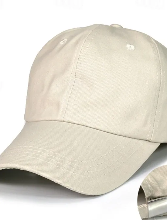 OUKU Men's Baseball Cap Black White Cotton Streetwear Stylish Casual Daily Outdoor clothing Holiday Plain Sunscreen