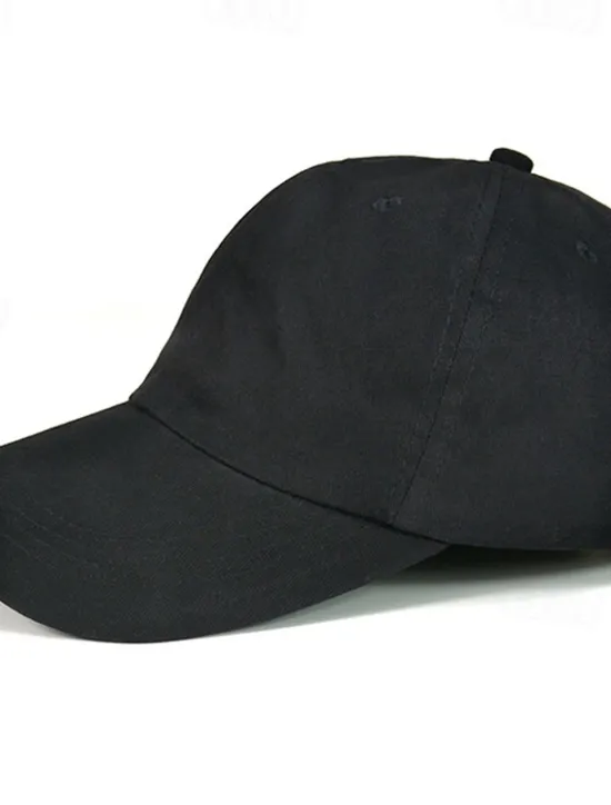 OUKU Men's Baseball Cap Black White Cotton Streetwear Stylish Casual Daily Outdoor clothing Holiday Plain Sunscreen