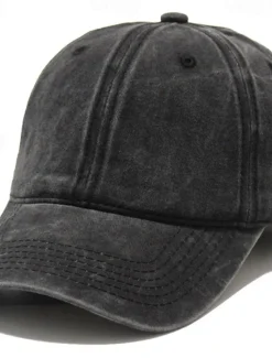 Sale OUKU Men's Baseball Cap Black Yellow Cotton Streetwear Stylish Casual Daily Outdoor clothing Holiday Plain Sunscreen