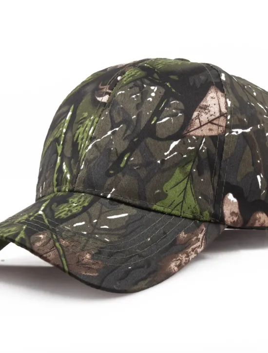 New OUKU Men's Baseball Cap Brown Green Cotton Print Streetwear Stylish Casual Daily Outdoor clothing Holiday Plants Sunscreen