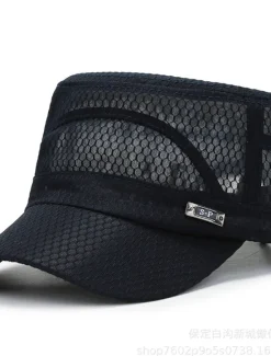 Hot OUKU Men's Baseball Cap Dark Navy khaki Gauze Mesh Streetwear Stylish Casual Daily Outdoor clothing Holiday Plain Sunscreen
