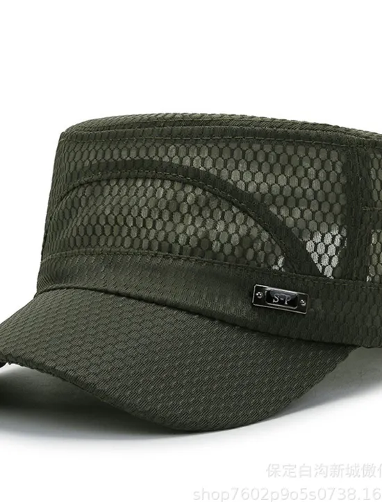 Hot OUKU Men's Baseball Cap Dark Navy khaki Gauze Mesh Streetwear Stylish Casual Daily Outdoor clothing Holiday Plain Sunscreen